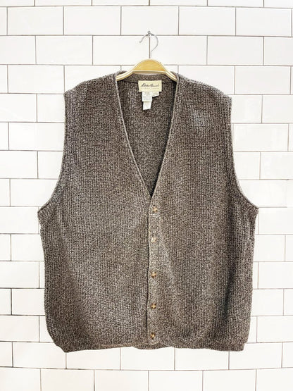 vintage eddie bauer knit cotton grandad vest | made in USA - good market thrift store