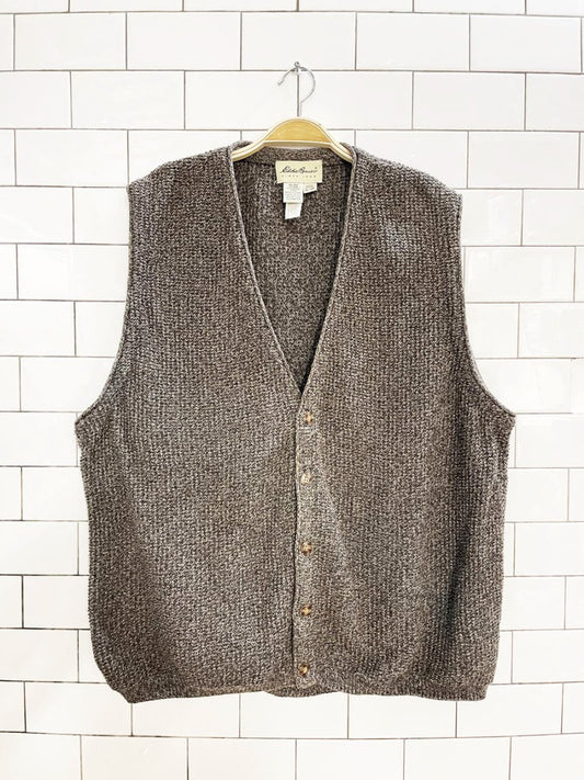 vintage eddie bauer knit cotton grandad vest | made in USA - good market thrift store