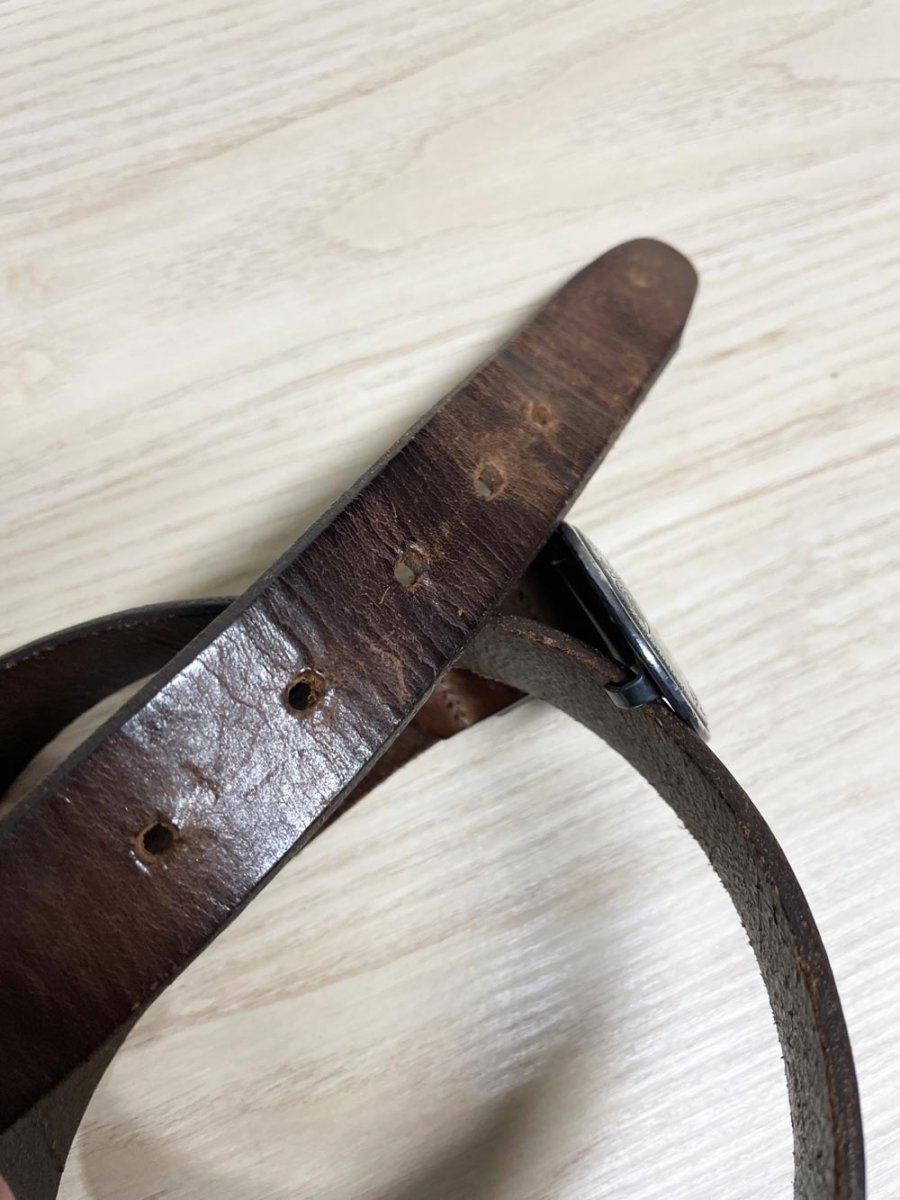 vintage eddie bauer leather belt w silver belt buckle | made in USA - good market thrift store