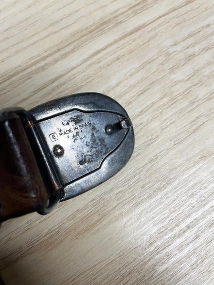 vintage eddie bauer leather belt w silver belt buckle | made in USA - good market thrift store