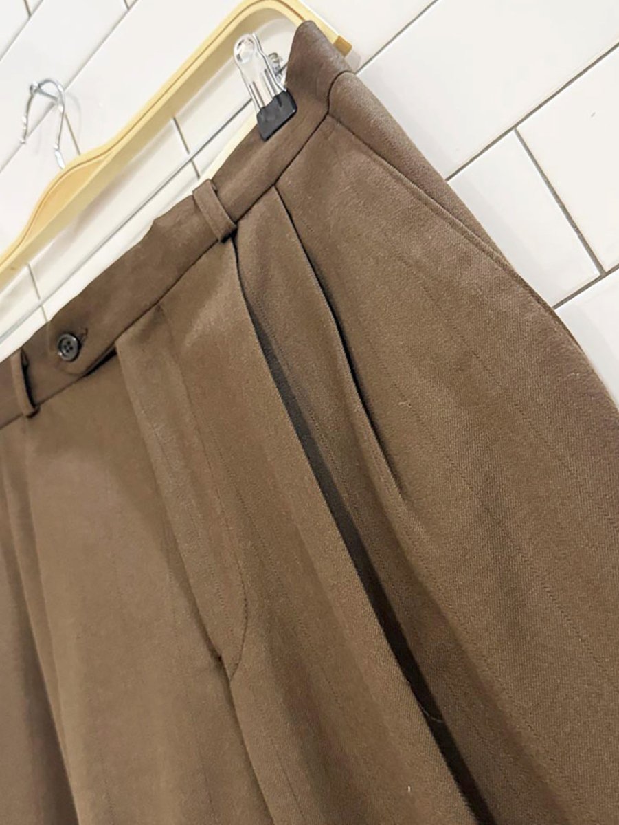 vintage elite pleated minimal pin stripe trousers - good market thrift store
