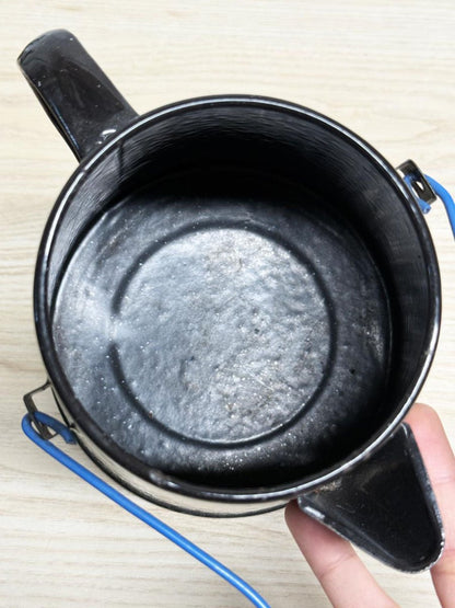 vintage enamelwear speckled camping coffee kettle pot - good market thrift store