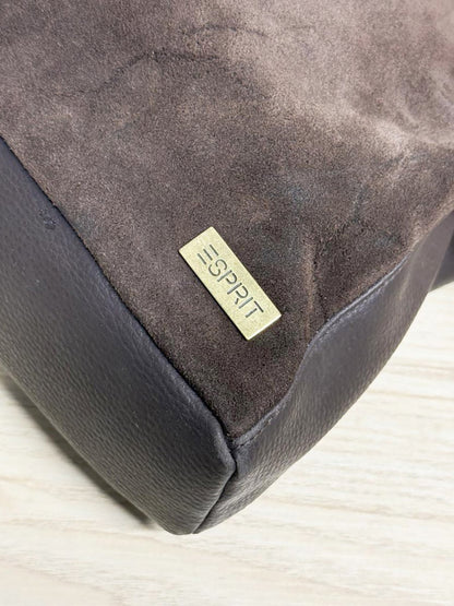 vintage esprit suede leather shoulder tote bag - good market thrift store