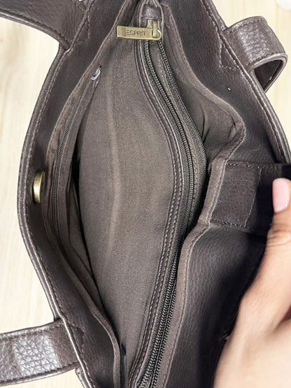 vintage esprit suede leather shoulder tote bag - good market thrift store