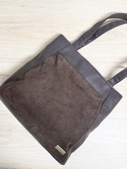 vintage esprit suede leather shoulder tote bag - good market thrift store