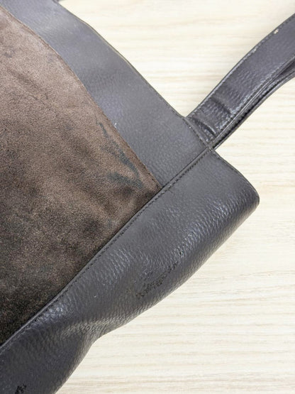 vintage esprit suede leather shoulder tote bag - good market thrift store