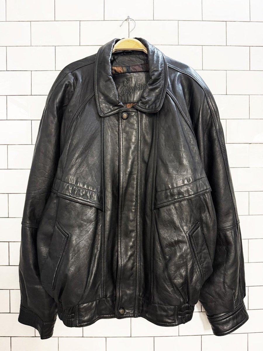 vintage esquire soft leather bomber jacket | lambskin - good market thrift store