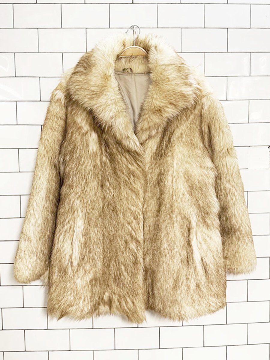 vintage etch pelz real fur wide sleeve short coat - good market thrift store