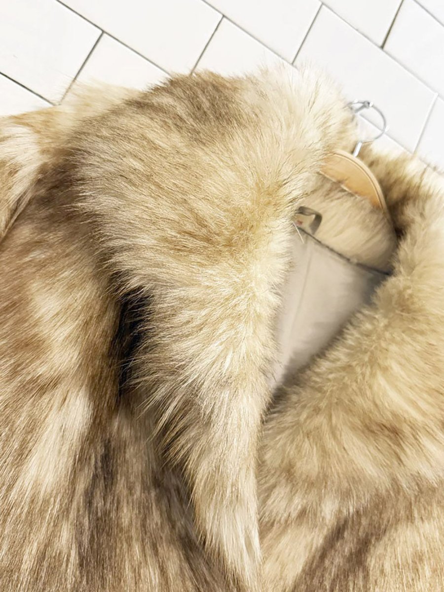 vintage etch pelz real fur wide sleeve short coat - good market thrift store