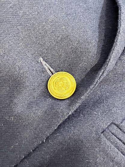 vintage express wool - blend beaded crest pocket double breasted blazer | made in USA - good market thrift store