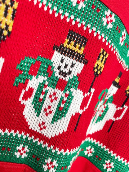 vintage fair isle knit snowmen sweatshirt - good market thrift store