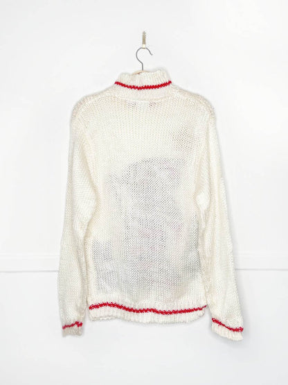 vintage far & near teddy bear stocking knit sweater - good market thrift store