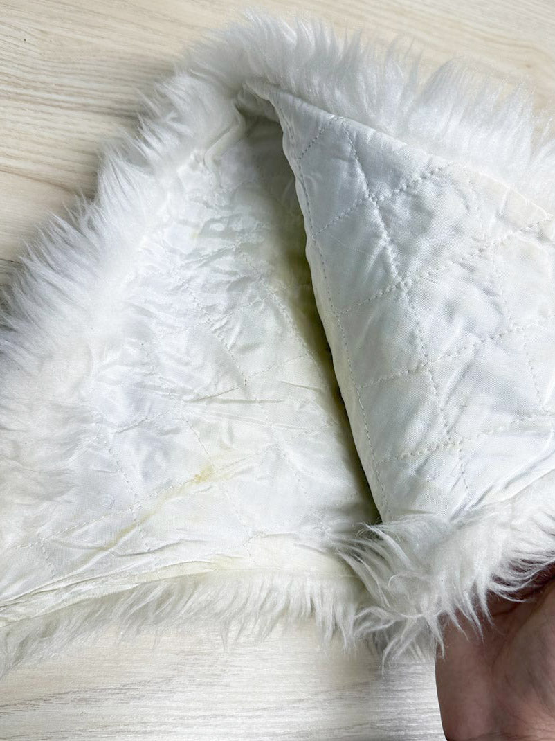 vintage faux fur fluffy shell button hat - good market thrift store