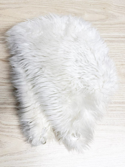 vintage faux fur fluffy shell button hat - good market thrift store