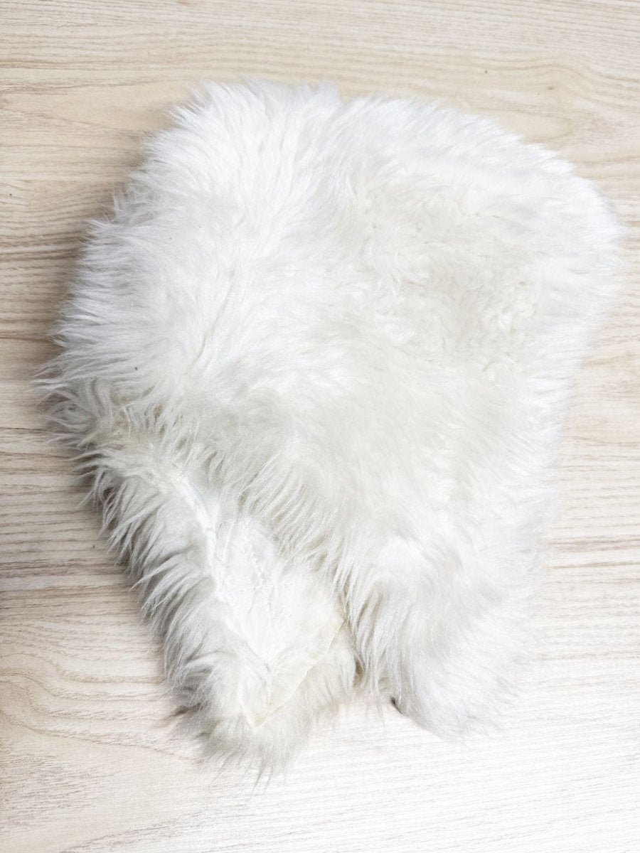 vintage faux fur fluffy shell button hat - good market thrift store