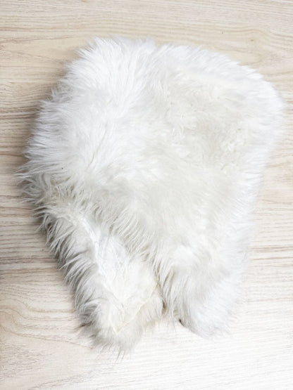 vintage faux fur fluffy shell button hat - good market thrift store