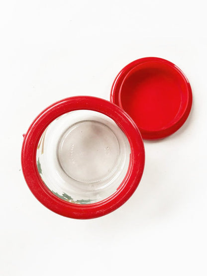 vintage festive holly stash jar | indonesia - good market thrift store