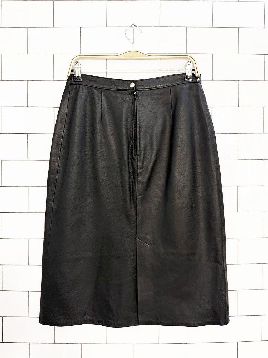 vintage fiocchi soft leather knee - length skirt | made in Italy - good market thrift store