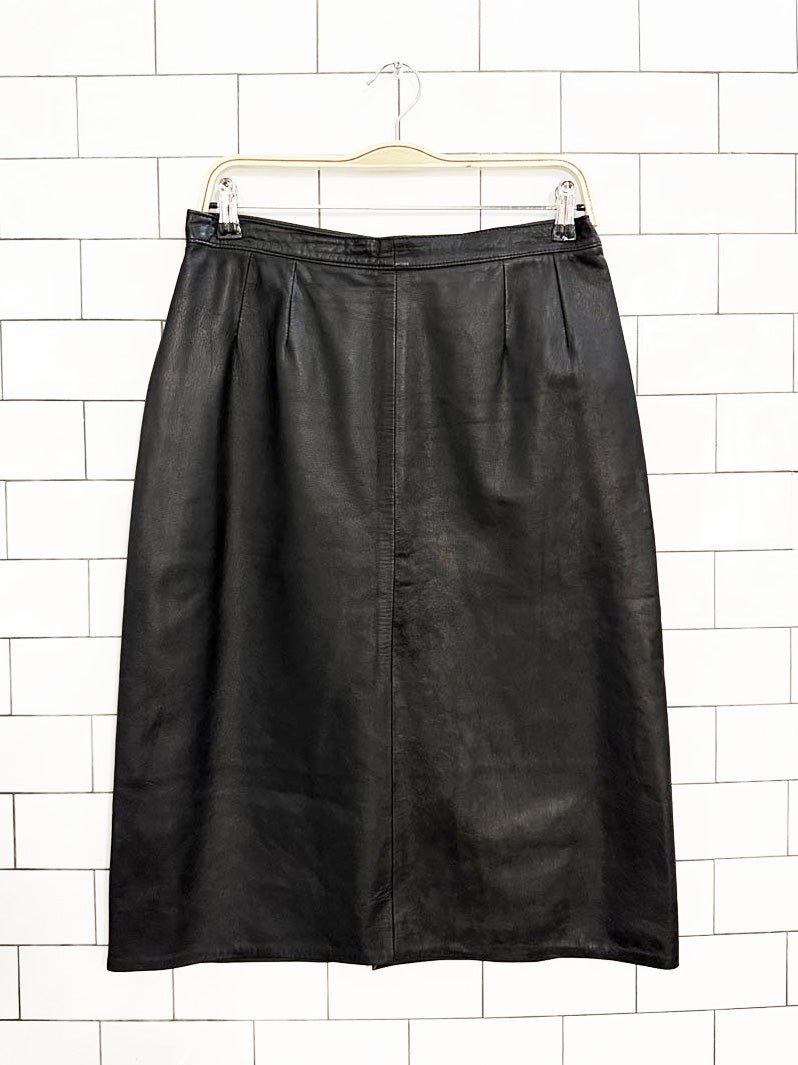 vintage fiocchi soft leather knee - length skirt | made in Italy - good market thrift store