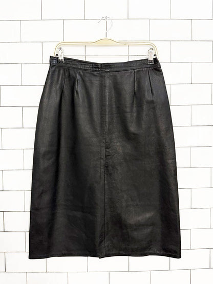vintage fiocchi soft leather knee - length skirt | made in Italy - good market thrift store