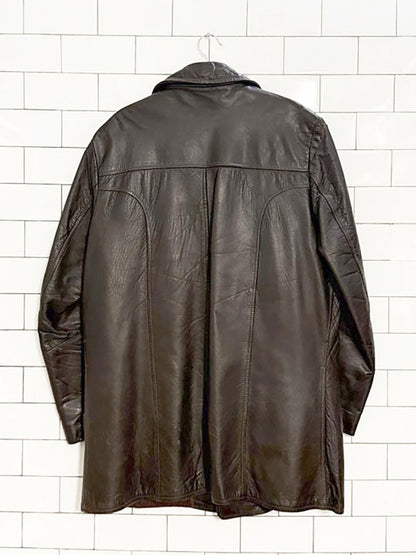 vintage fit for a king B&F leather double breasted jacket | woodchester england - good market thrift store