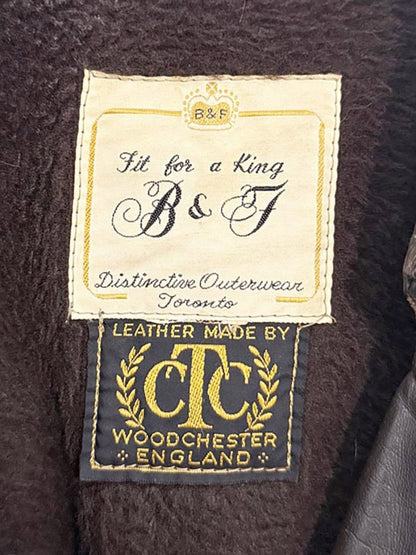 vintage fit for a king B&F leather double breasted jacket | woodchester england - good market thrift store