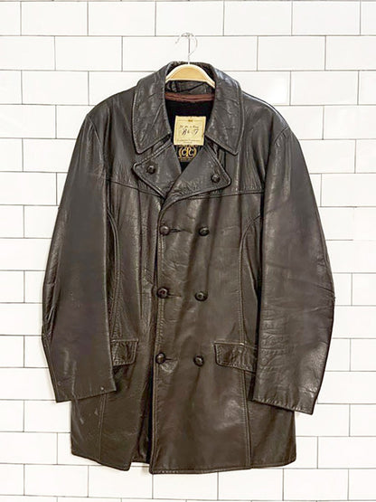 vintage fit for a king B&F leather double breasted jacket | woodchester england - good market thrift store