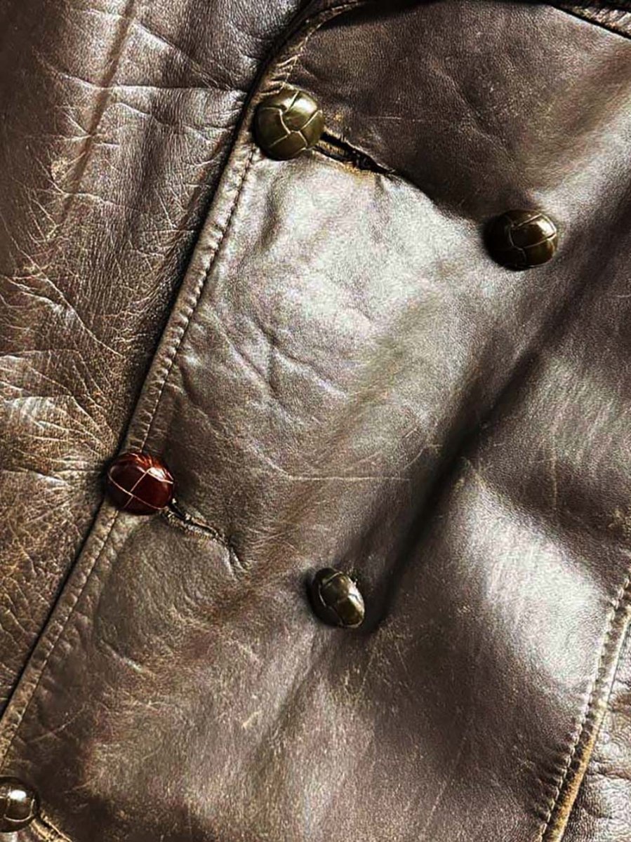 vintage fit for a king B&F leather double breasted jacket | woodchester england - good market thrift store