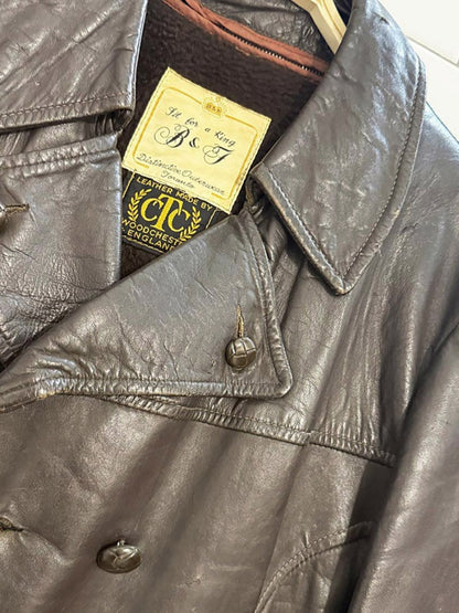 vintage fit for a king B&F leather double breasted jacket | woodchester england - good market thrift store