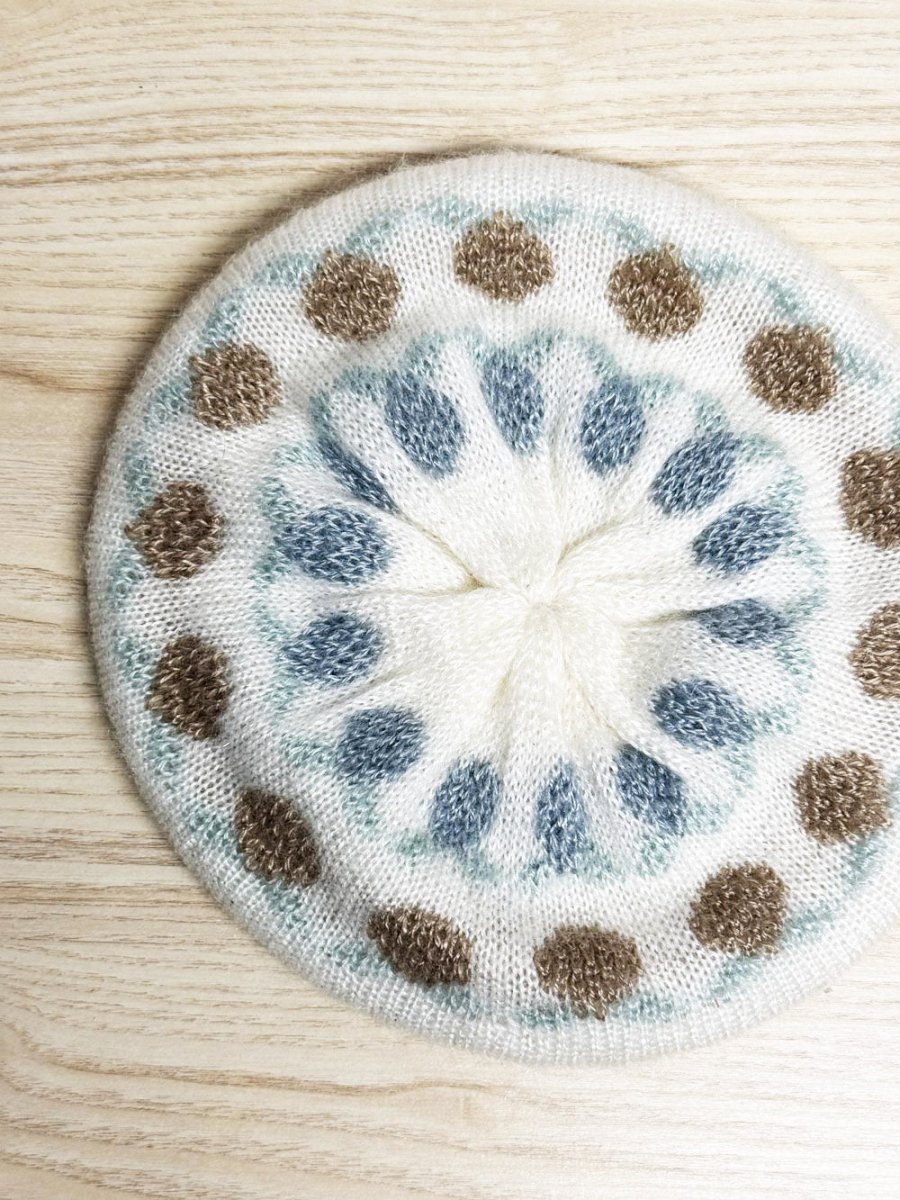 vintage floral knit beret - good market thrift store