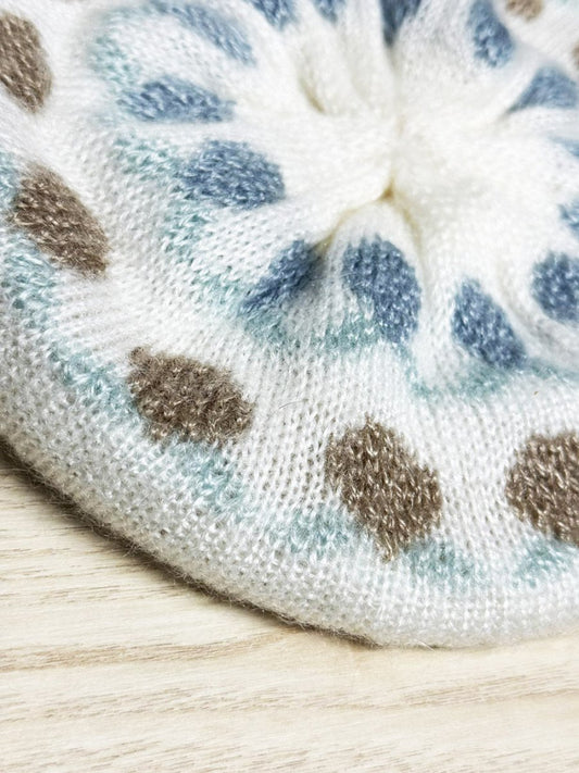 vintage floral knit beret - good market thrift store