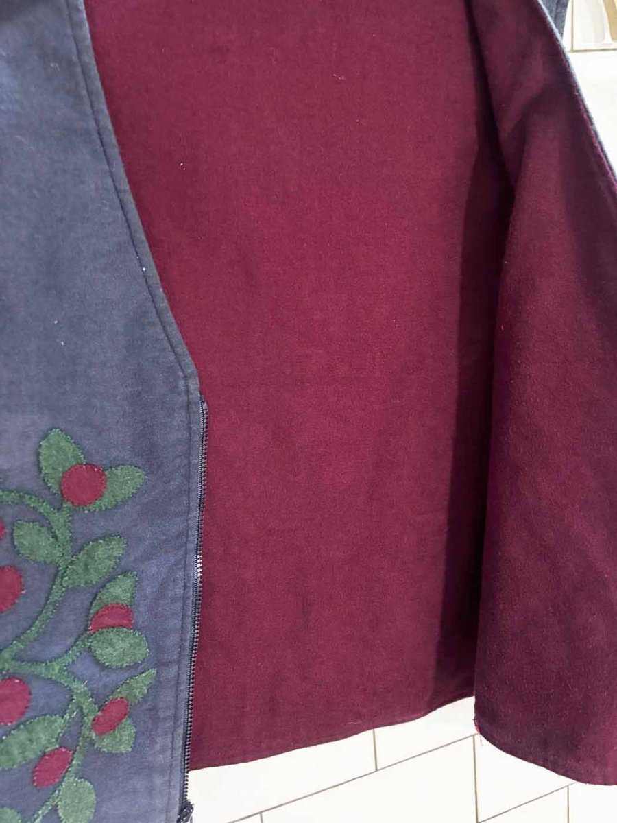 vintage floral patchwork front zip vest - good market thrift store