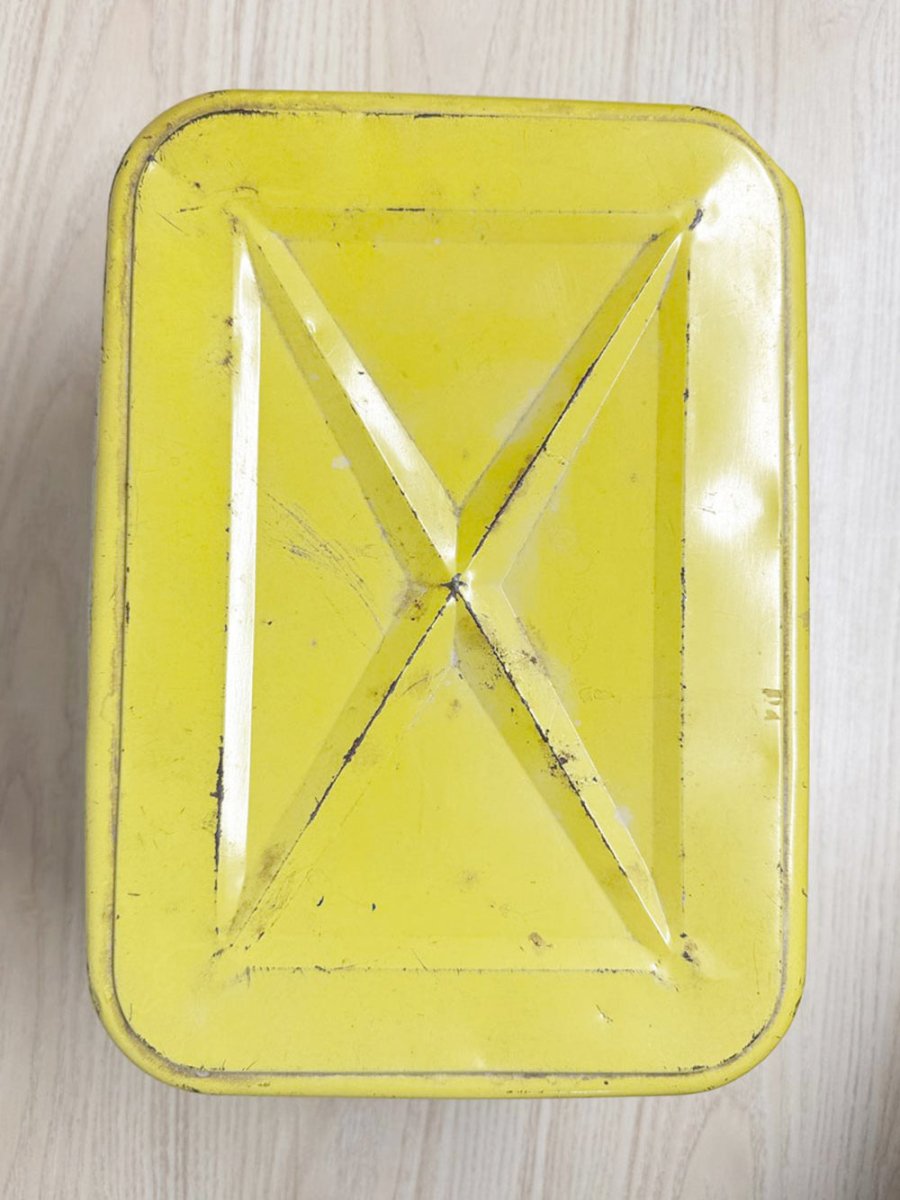 vintage floral polka dot tin bread box - good market thrift store