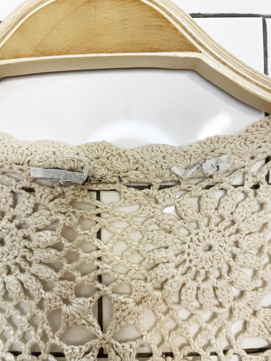 vintage flower crochet loose knit vest top - good market thrift store
