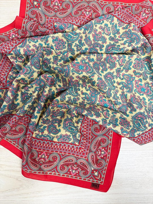 vintage forenza paisley xl square poly scarf | made in Italy - good market thrift store