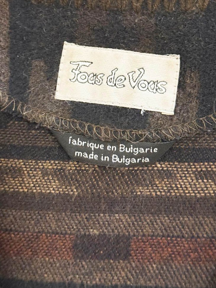 vintage fous de vous wool - blend western fleece vest | made in Bulgaria - good market thrift store