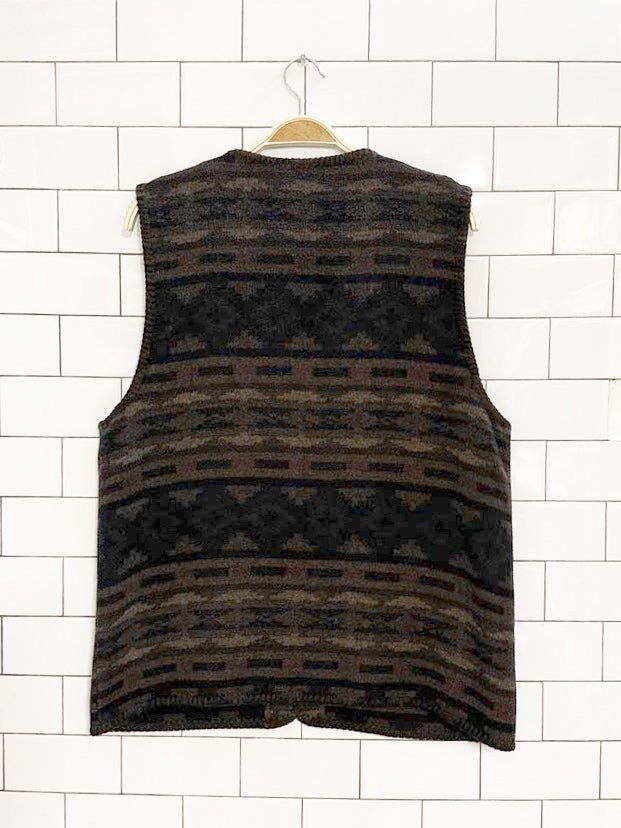 vintage fous de vous wool - blend western fleece vest | made in Bulgaria - good market thrift store