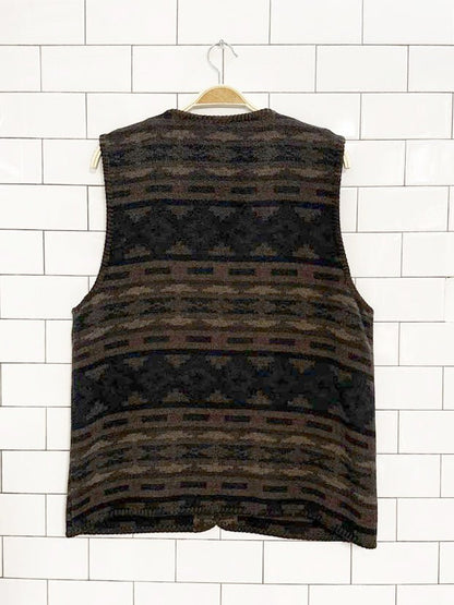 vintage fous de vous wool - blend western fleece vest | made in Bulgaria - good market thrift store