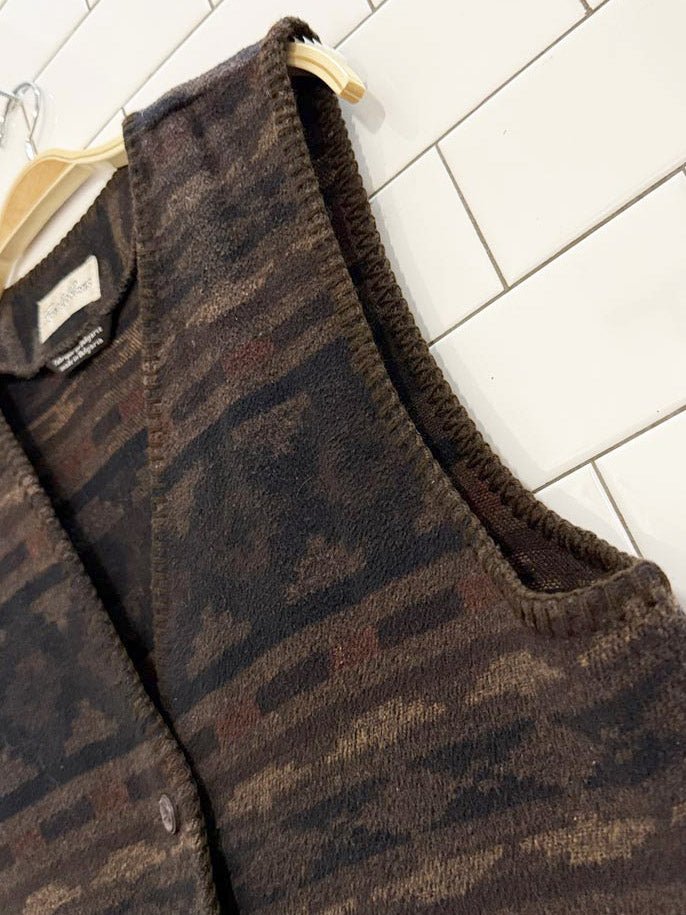 vintage fous de vous wool - blend western fleece vest | made in Bulgaria - good market thrift store