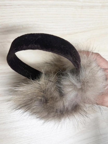 vintage fox fur velvet headband ear muffs - good market thrift store
