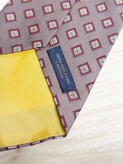 vintage frame haute couture 100% silk diamond neck tie - good market thrift store