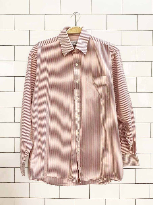 vintage francesco smalto paris striped full button shirt | made in italy - good market thrift store
