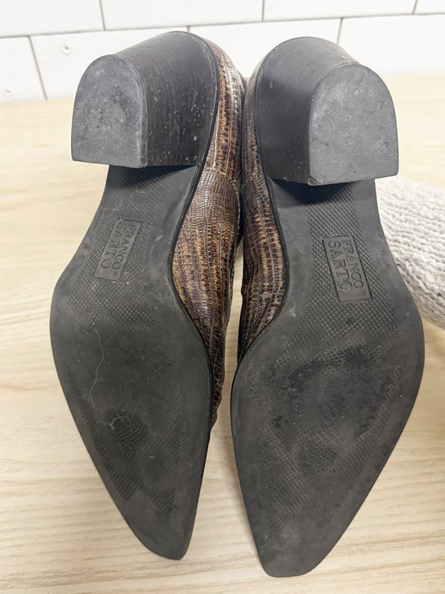 vintage franco sarto textured leather western heeled boots | made in Brazil - good market thrift store