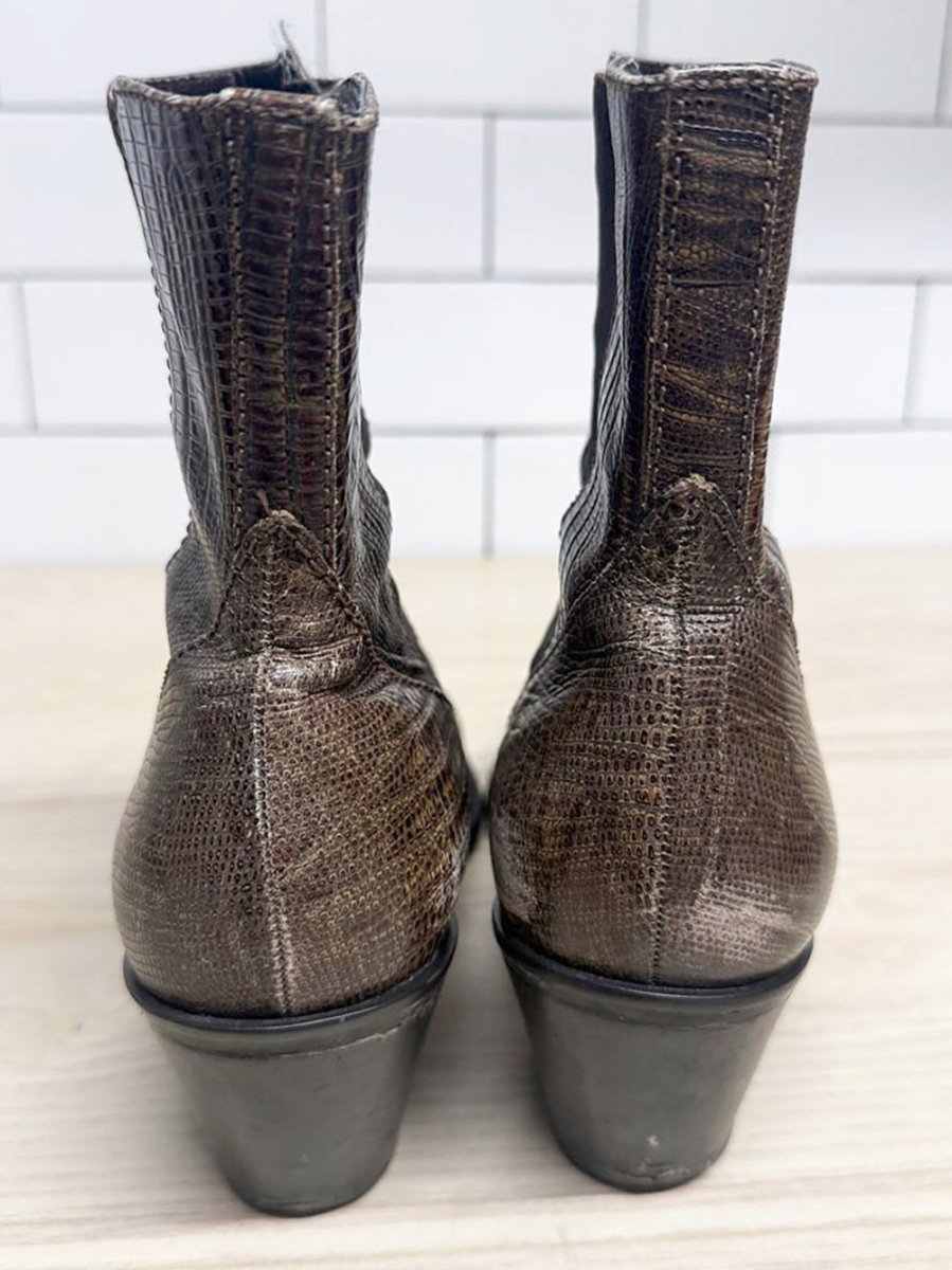vintage franco sarto textured leather western heeled boots | made in Brazil - good market thrift store