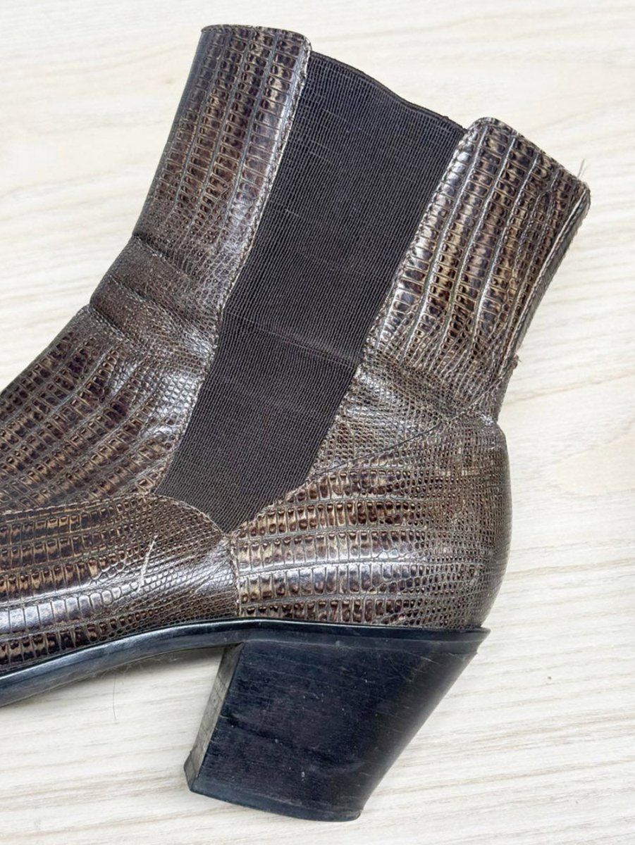 vintage franco sarto textured leather western heeled boots | made in Brazil - good market thrift store