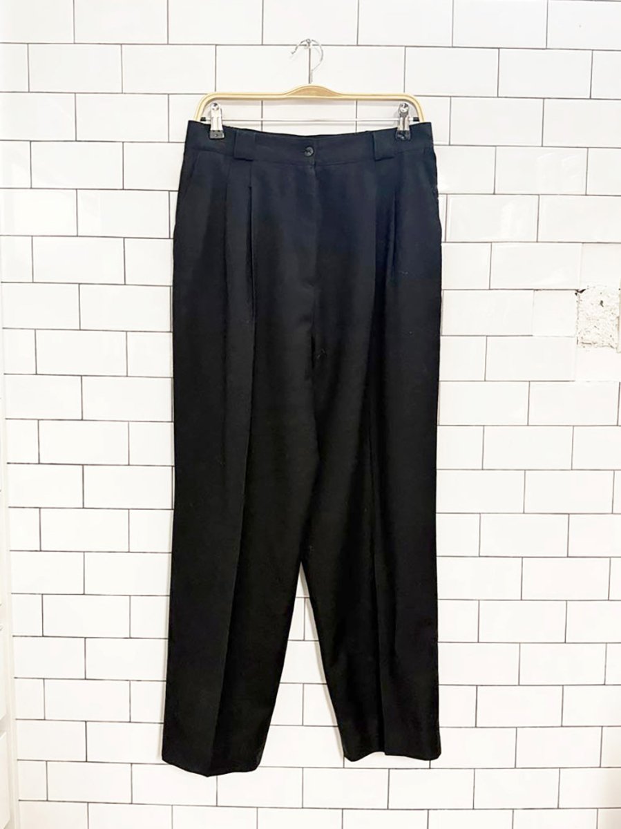 vintage frederick alexander 100% wool pleated stretch - waist trousers - good market thrift store
