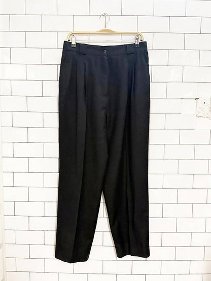 vintage frederick alexander 100% wool pleated stretch - waist trousers - good market thrift store