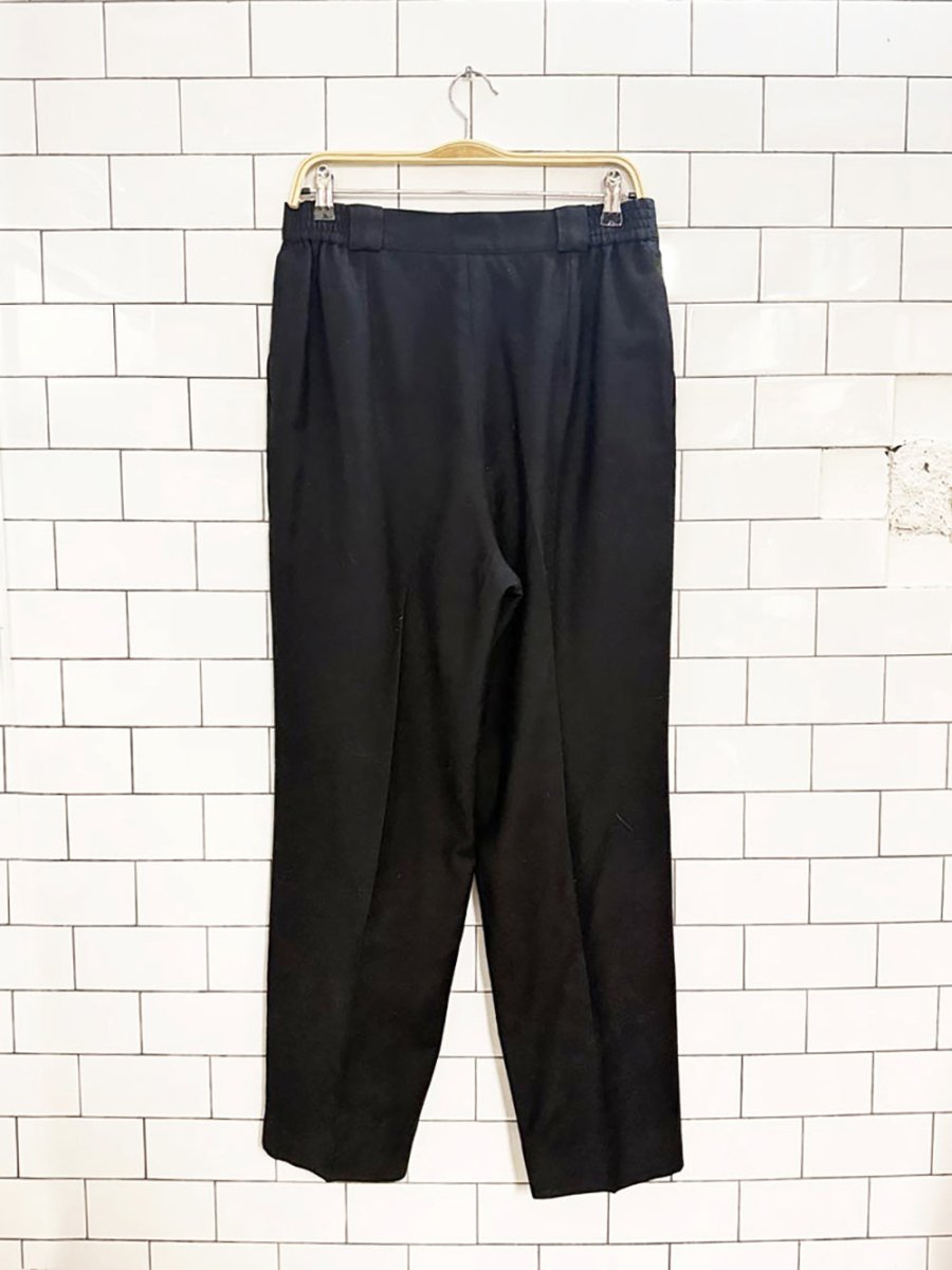 vintage frederick alexander 100% wool pleated stretch - waist trousers - good market thrift store