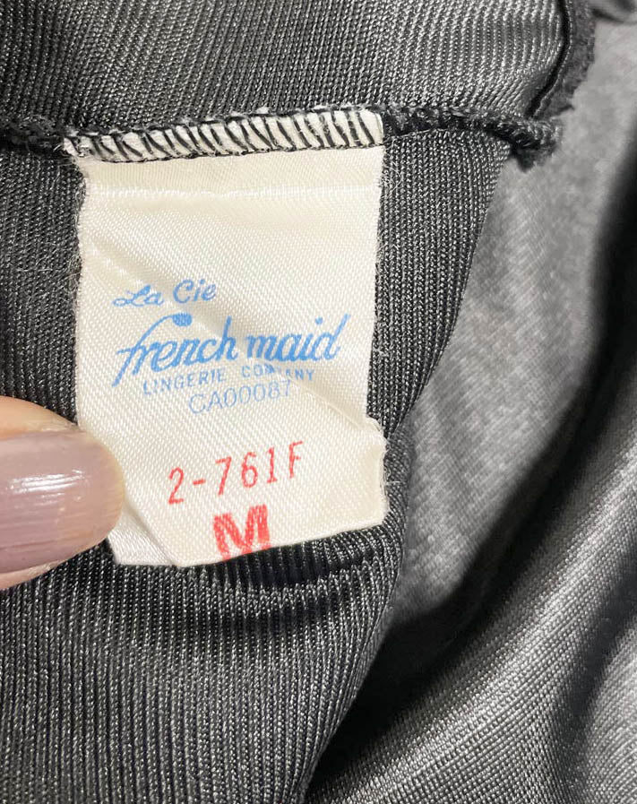 vintage french maid lace trim sateen midi slip skirt | made in Canada - good market thrift store