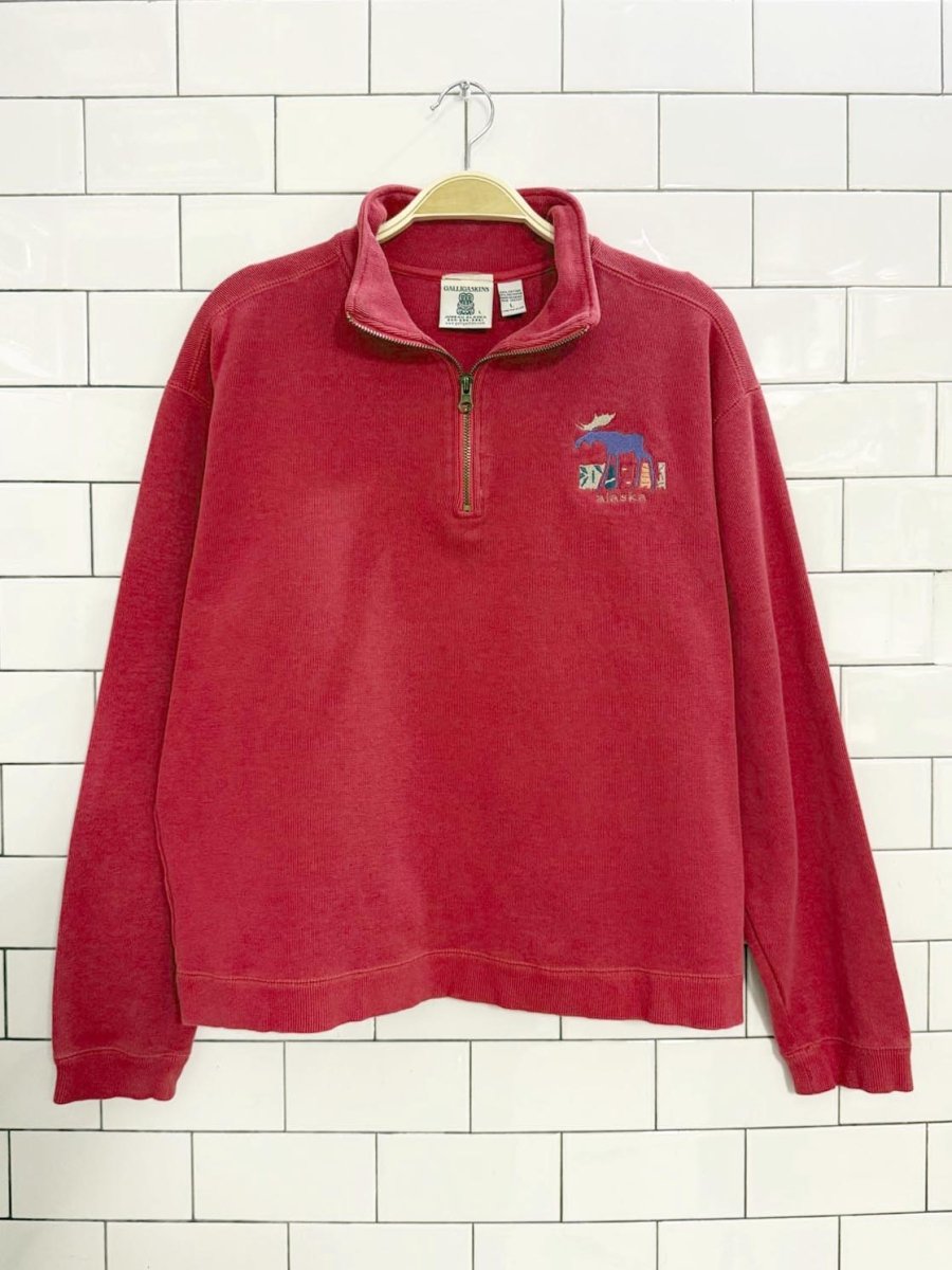 vintage gallagaskins alaska half zip sweatshirt - good market thrift store